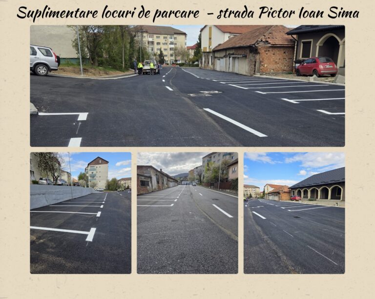 În cartierul ,,Brădet”, pe strada Pictor Ioan Sima,s-au amenajat 49 de noi locuri de parcare, în locul celor 22 de garaje demolate
